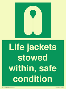 Life jackets stowed within